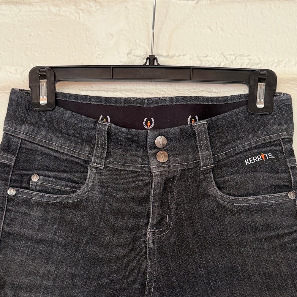 Women's Black Stretch Denim Equestrian Riding Breeches - Picture 3 of 9